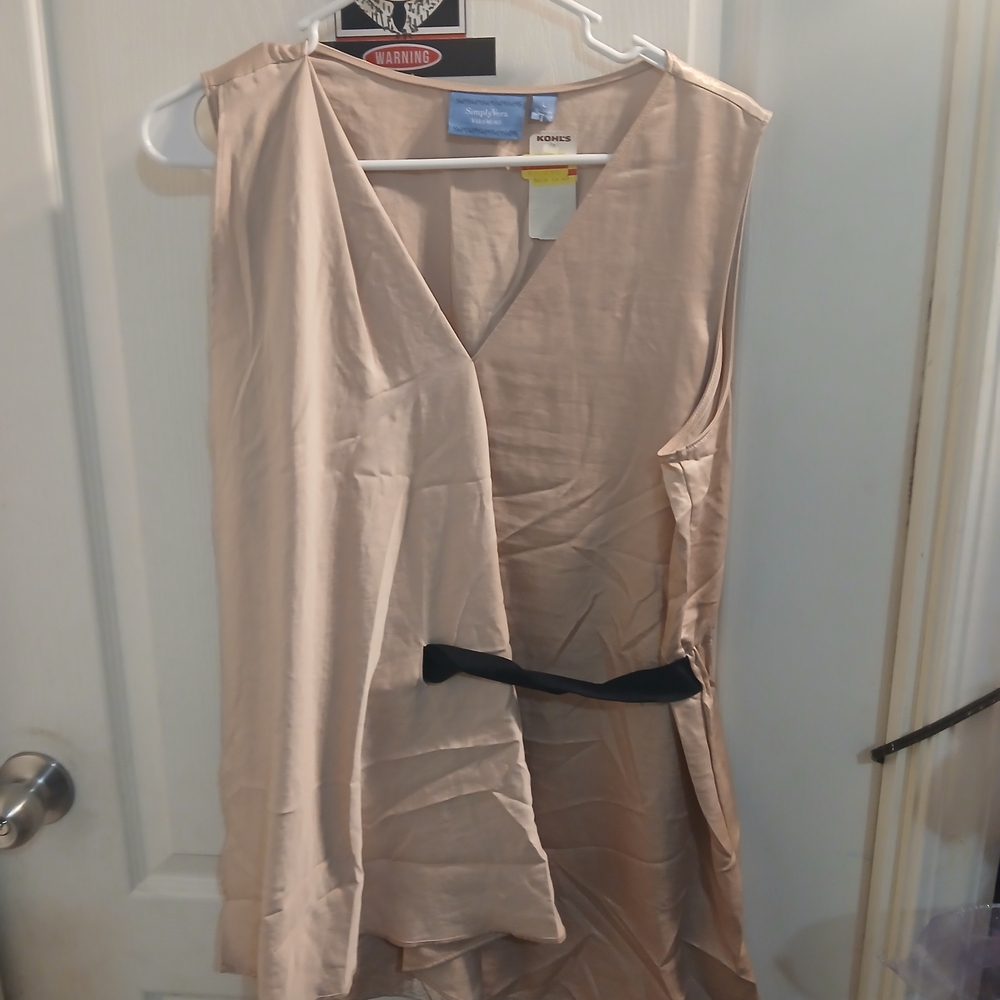Simply Vera Vera Wang Blush Beige Satin Dress